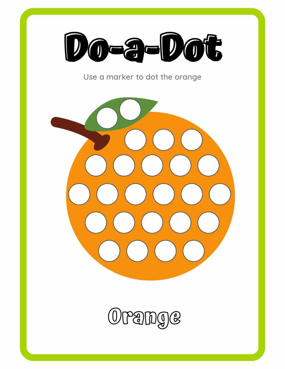 Do a Dot Worksheet